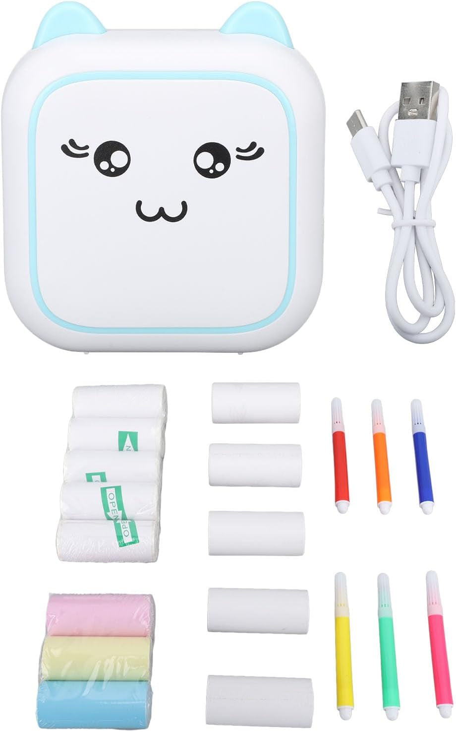 Mini Pocket Printer, Inkless Multipurpose Printing, Compact, Clear Photos, Mini Thermal Printer for Notes (Blue)
