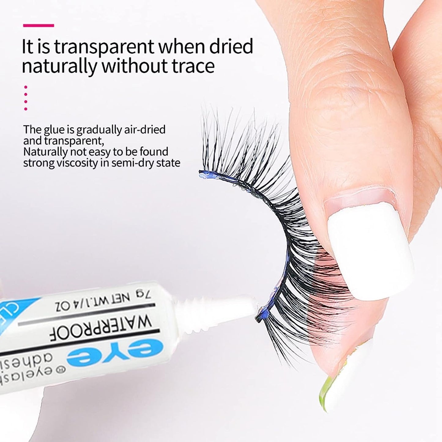 Pack of 2 Eyelash Glue - Strip Lash Adhesive, Strong Waterproof Clear Lash Glue for False Eyelashes and Strip Lashes, 7G Each - Ideal for Professional Salon and Home Use