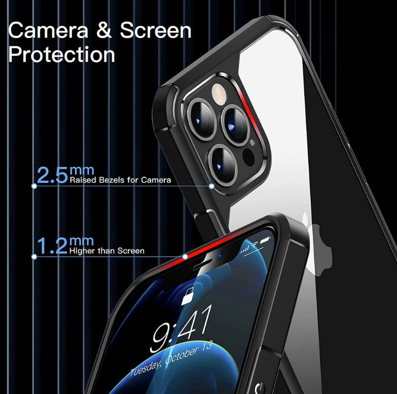 CASEKOO LC Series Iphone 12 Pro Max Case Shockproof with Kickstand Slim Black
