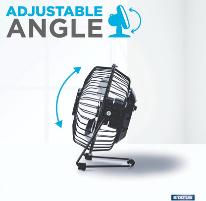 4 Inch USB Desk Fan, Mini Portable Personal Cooling Fan with Single Speed for Office, Laptop & Travel Use, Black (SUSBBLKWFAN1PKB4)