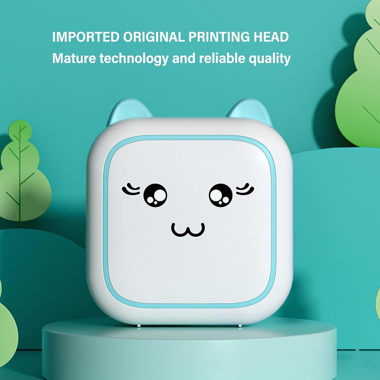 Mini Pocket Printer, Inkless Multipurpose Printing, Compact, Clear Photos, Mini Thermal Printer for Notes (Blue)