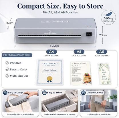 MAXDONE A4 Laminator, Thermal Laminator Machine A4 with Laminating Pouches, Lami