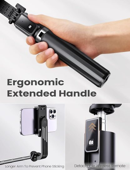 Selfie Stick Tripod W/ Remote | 360° Rotating Extendable Stand for Phone