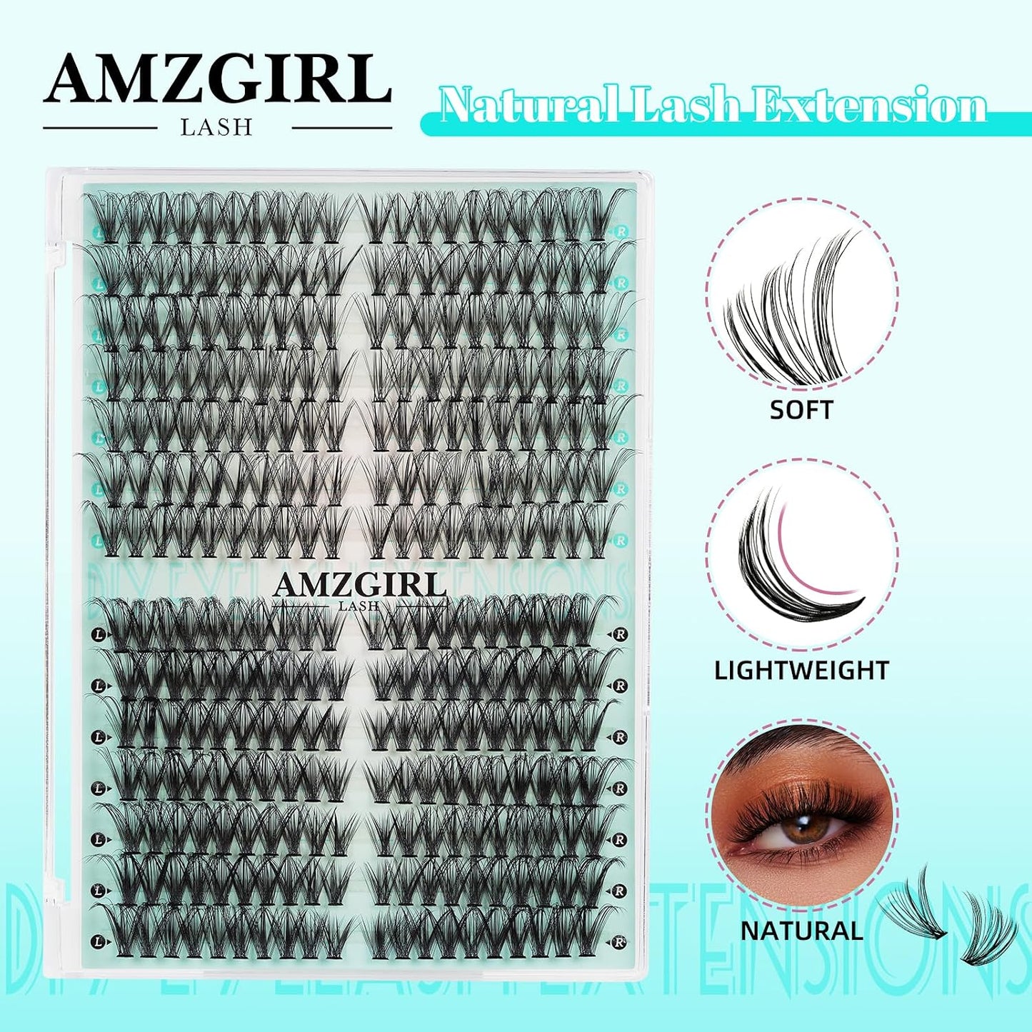 Lash Clusters DIY Eyelash Extension 280Pcs Left & Right Individual Lashes 30D 40D D Curl Clusters Eyelashes Extension for Self Application,Thin Band Cat Eye Lashes(30D 40D,9-18Mm Mix)