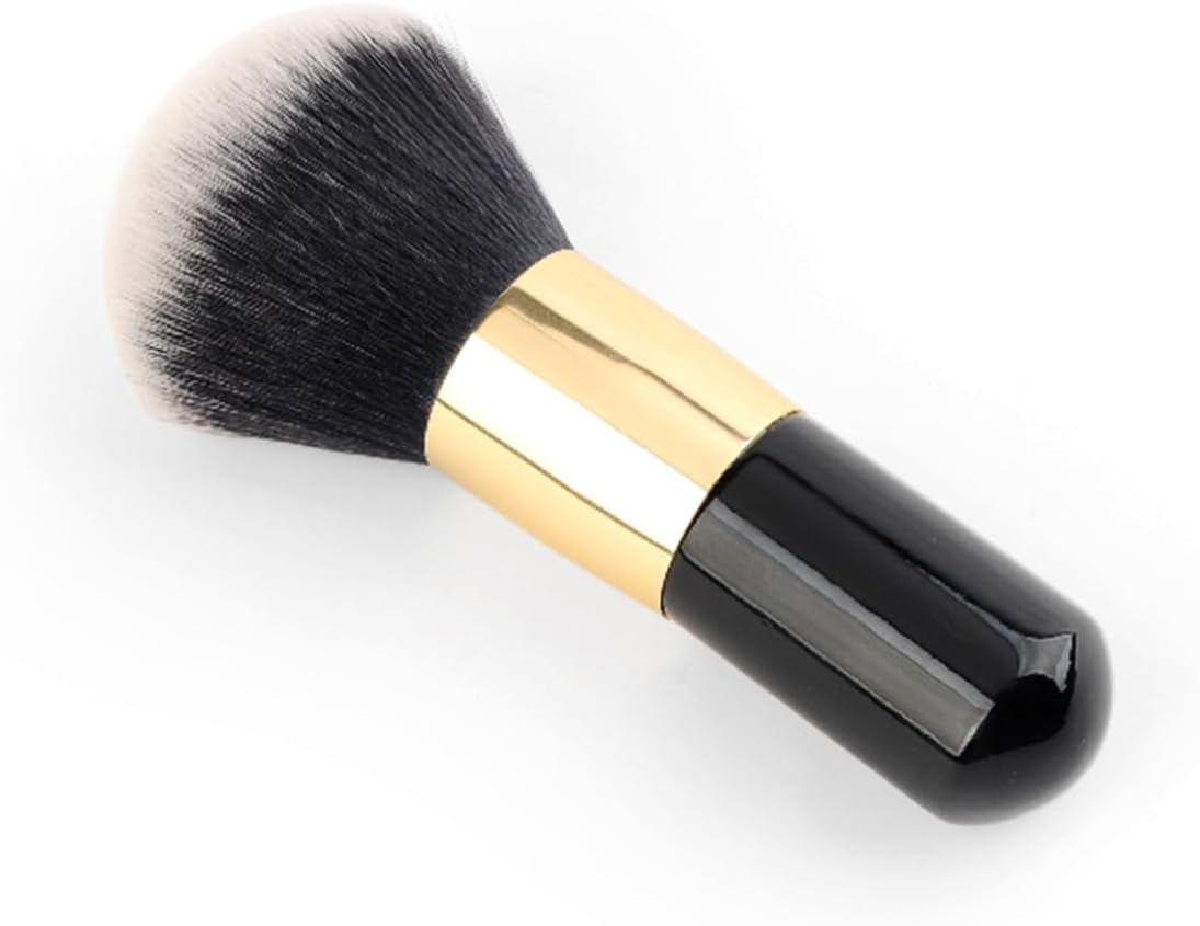Foundation Brush Flat Makeup Brush with Nylon Wool Bristles, Black Colour for Bronzer and Blush Application, for Liquid and Cream Makeup Use