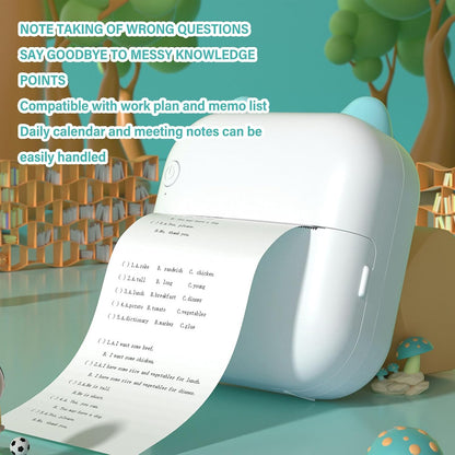 Mini Pocket Printer, Inkless Multipurpose Printing, Compact, Clear Photos, Mini Thermal Printer for Notes (Blue)