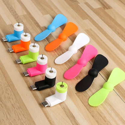 Portable USB-C Fan, Silicone, Small, Black, Energy-Efficient Operation