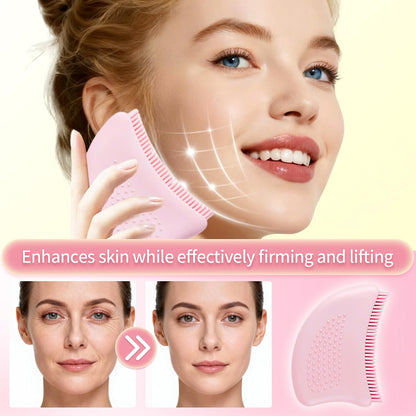 Lymphatic Drainage Brush for Face, Soft Silicone Facial Cleansing Brush for Gentle Dry Brushing & Massage, Handheld Face Scrubber for Sensitive, Delicate & Dry Skin, Skincare Tool for Women