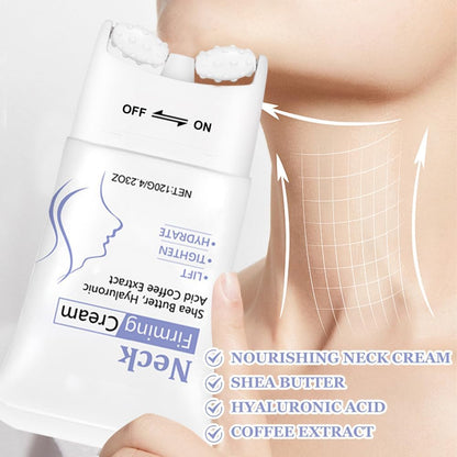 ® Neck Firming Cream,Neck Collagen Cream with Massage Roller – Tightens, Lifts & Smooths Wrinkles for Loose Skin – Anti-Aging Neck Cream for Women