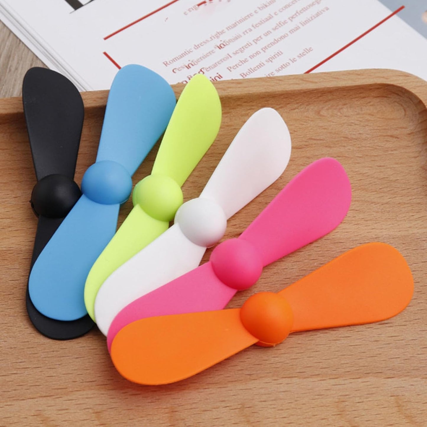 Portable USB-C Fan, Silicone, Small, Black, Energy-Efficient Operation