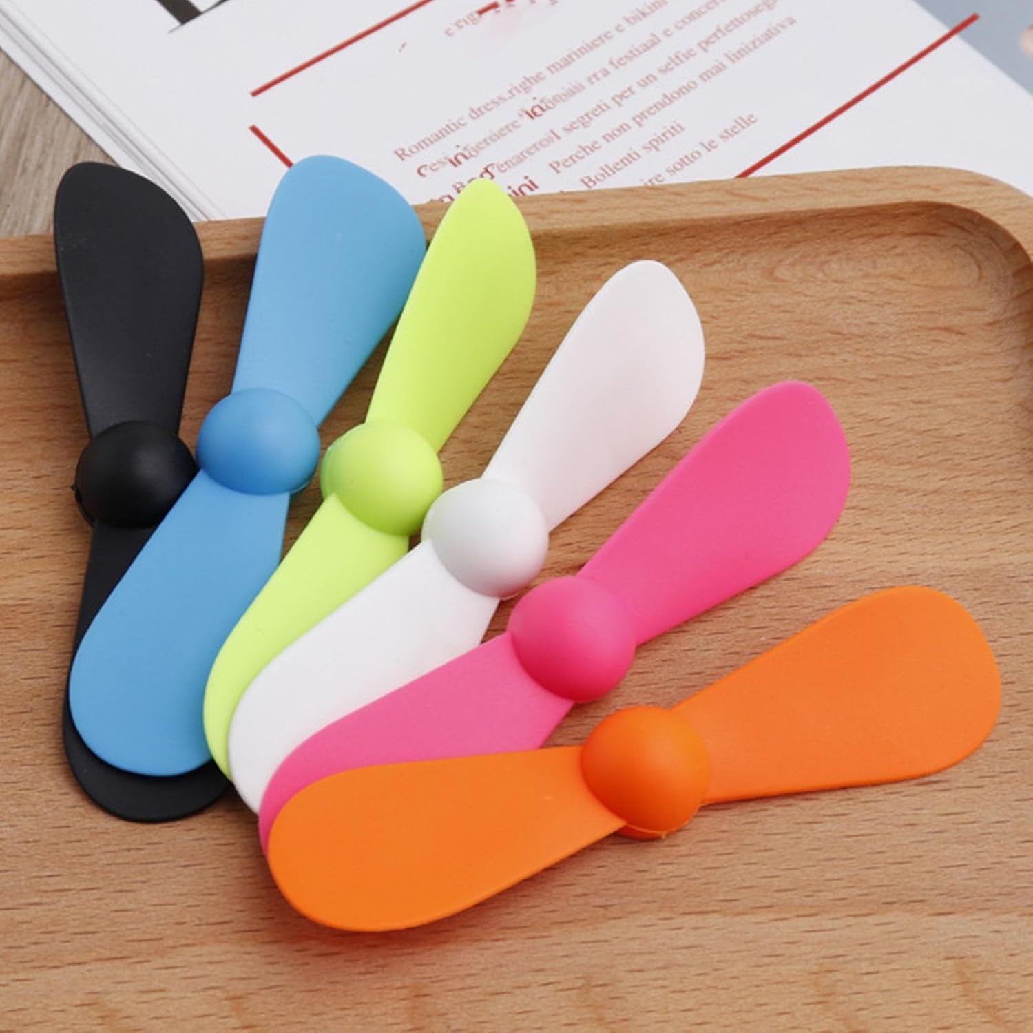 Portable USB-C Fan, Silicone, Small, Black, Energy-Efficient Operation