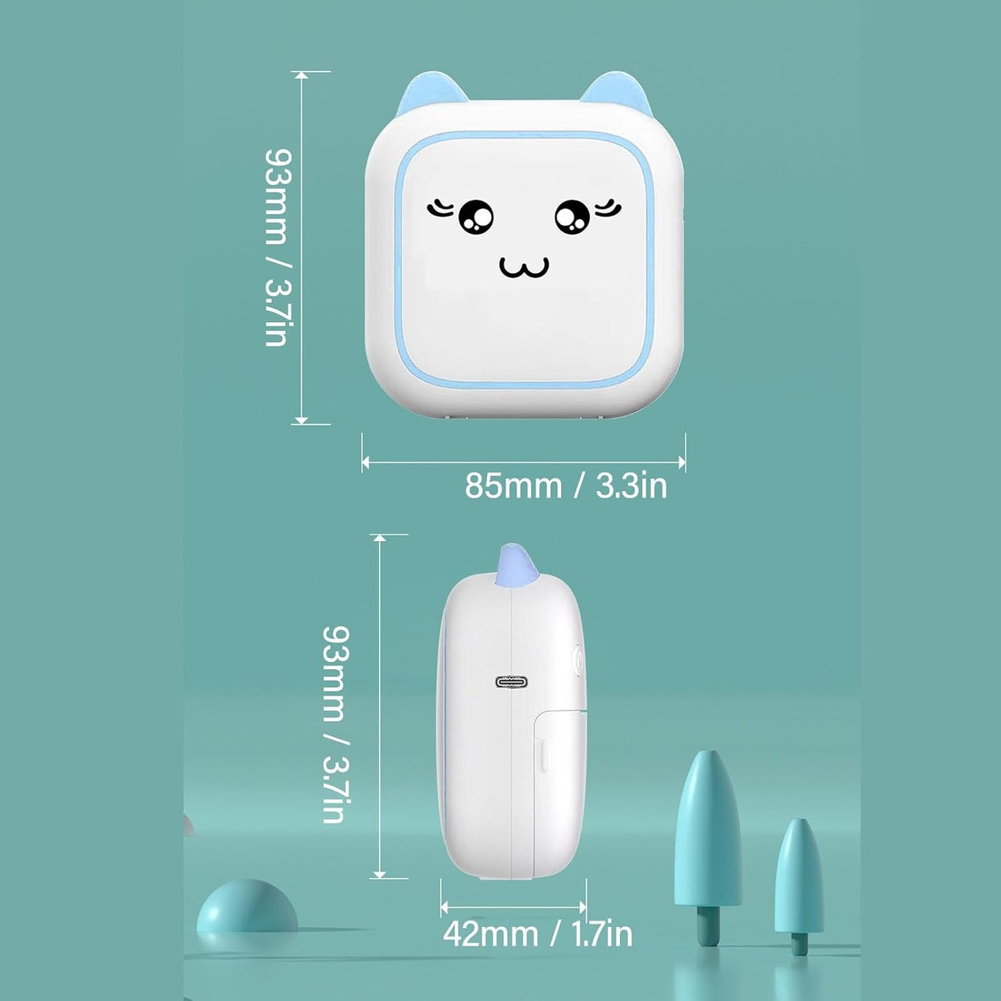 Mini Pocket Printer, Inkless Multipurpose Printing, Compact, Clear Photos, Mini Thermal Printer for Notes (Blue)