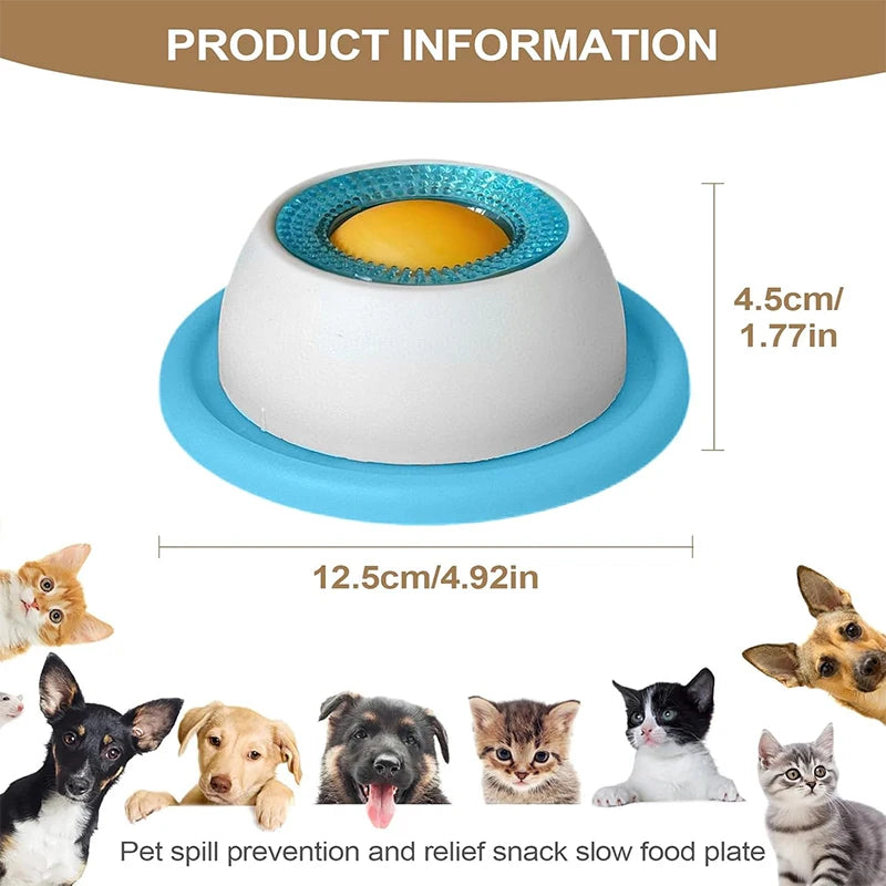 Pet Lick Mat Yogurt Licking Plate Anti-Spill Slow Food Plate Feeder for Dogs Cats Promotes Dental Health Bite Resistant Toy