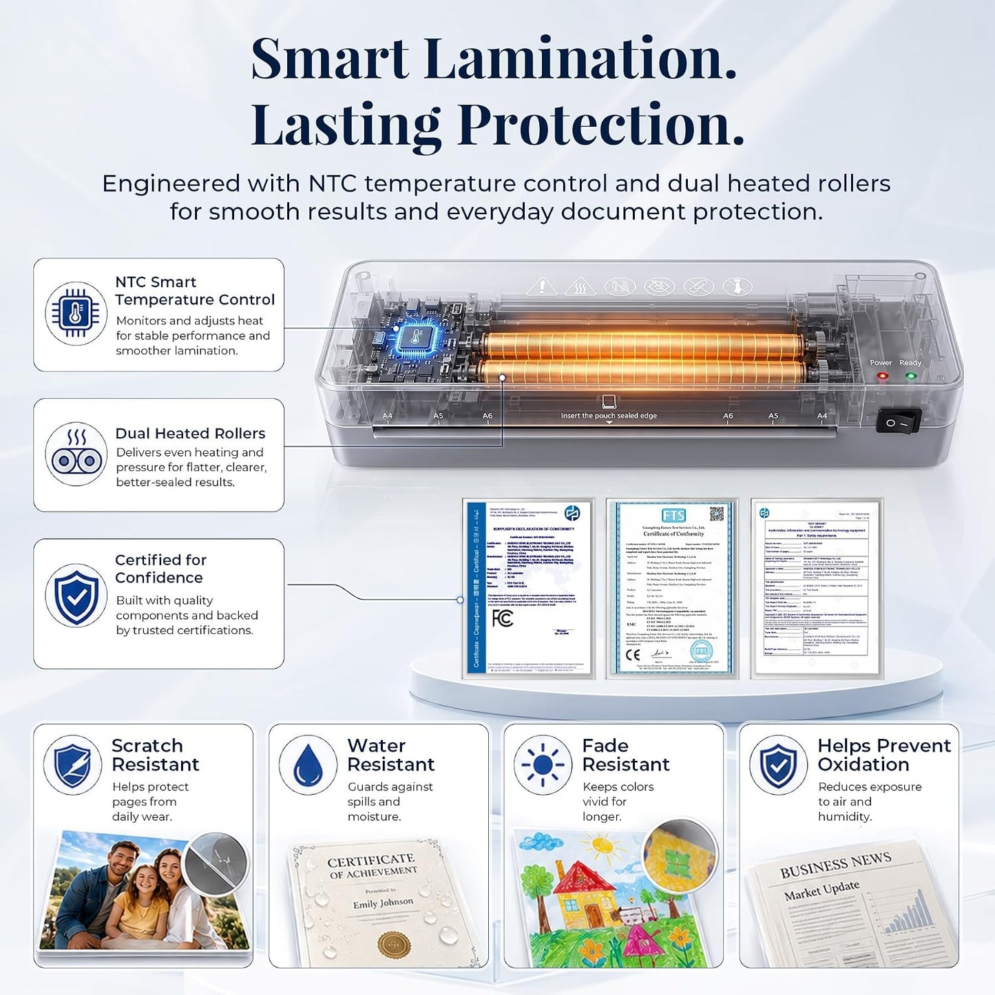 MAXDONE A4 Laminator, Thermal Laminator Machine A4 with Laminating Pouches, Lami