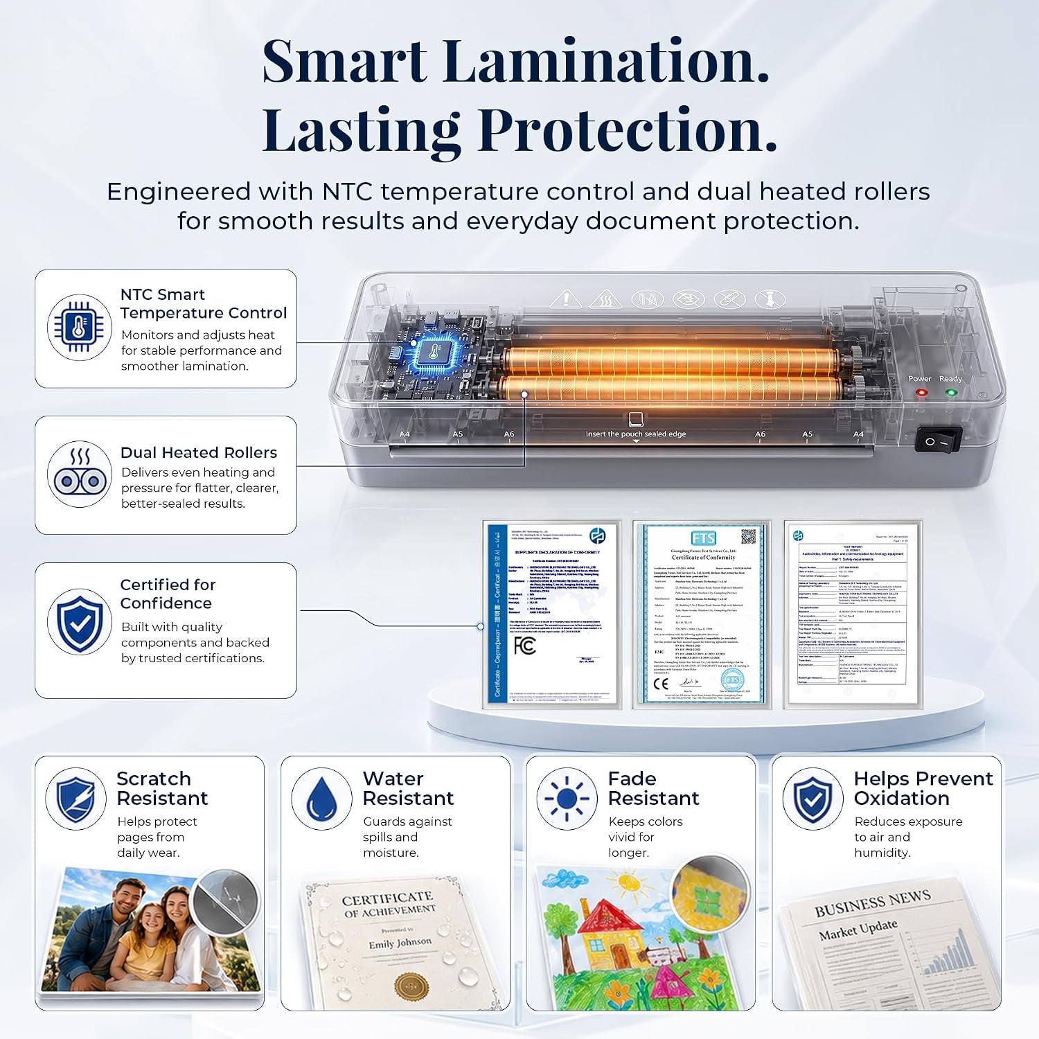 MAXDONE A4 Laminator, Thermal Laminator Machine A4 with Laminating Pouches, Lami