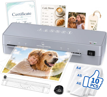 MAXDONE A4 Laminator, Thermal Laminator Machine A4 with Laminating Pouches, Lami