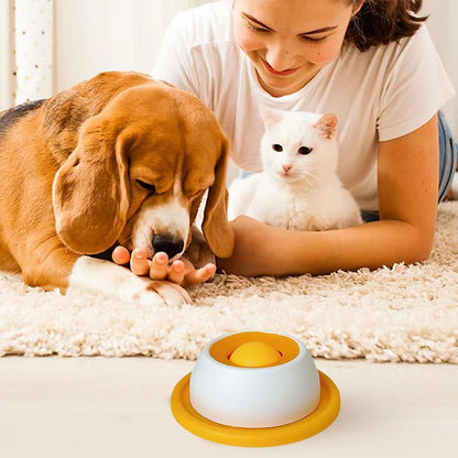 Pet Lick Mat Yogurt Licking Plate Anti-Spill Slow Food Plate Feeder for Dogs Cats Promotes Dental Health Bite Resistant Toy