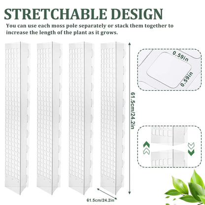 Moss Pole Plastic Plant Stand Indoor Climbing Plants Guardian Tutors Pot Moss Stick for Plants Growth Garden Support Accessories