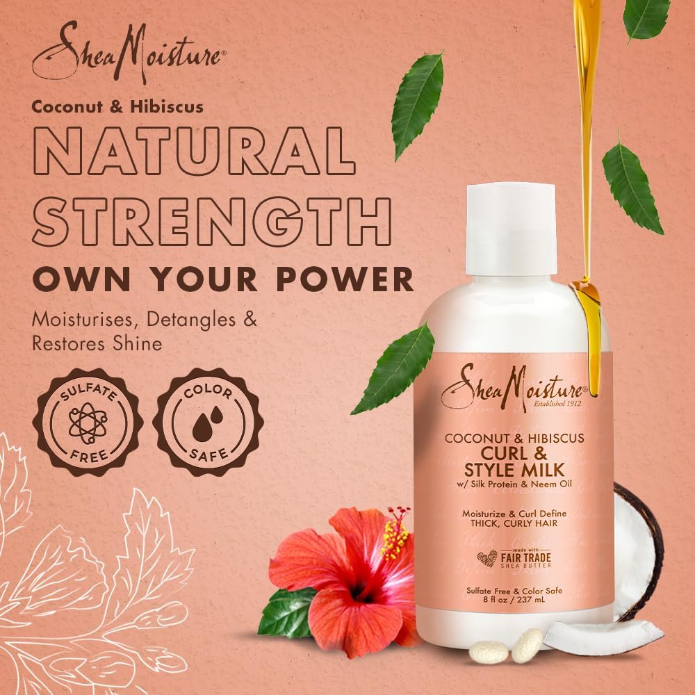 Shea Moisture Coconut And Hibiscus Conditioning Curl Style Milk 237ml / 254ml-2