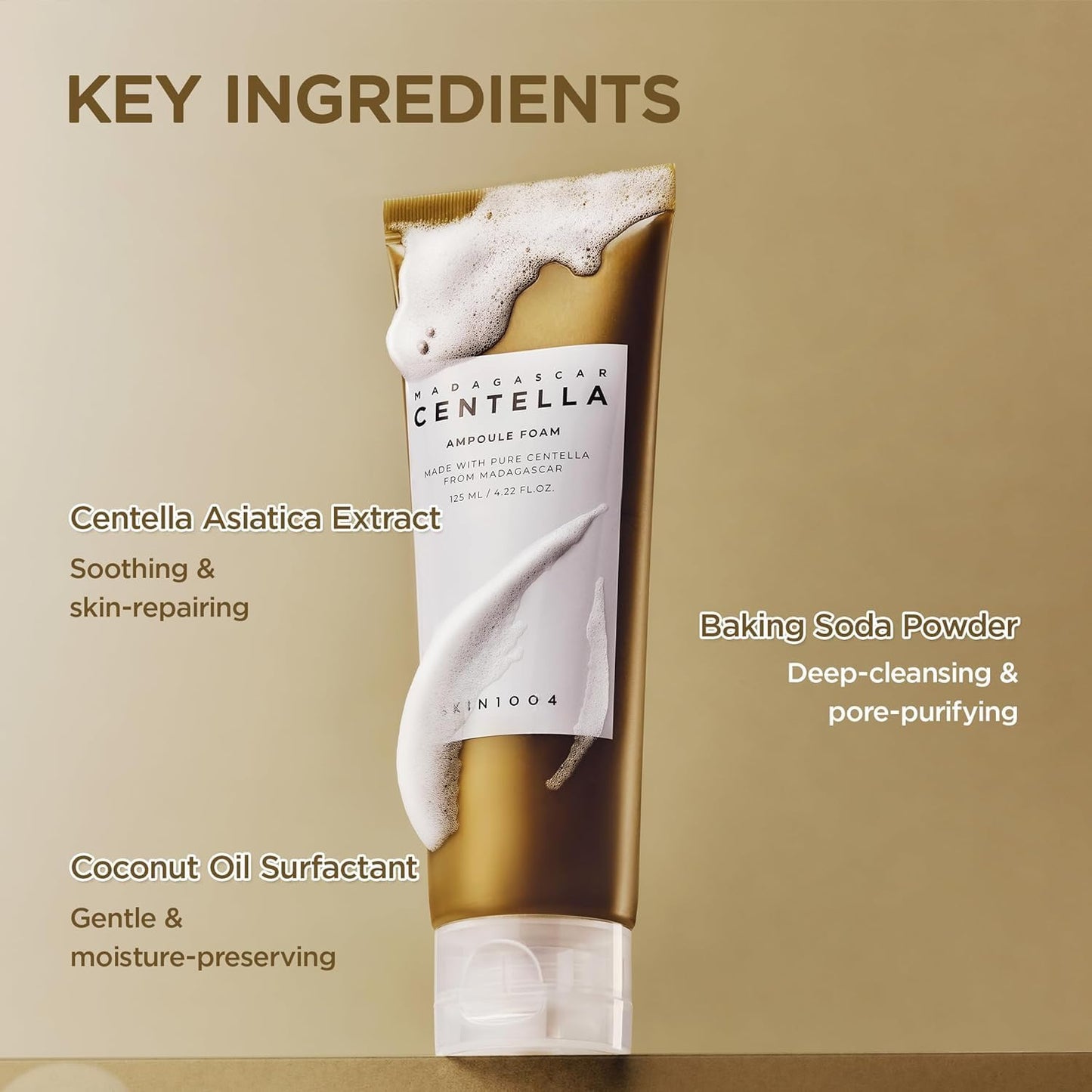 Madagascar Centella Ampoule Foam 125Ml Foam Cleanser, K-Beauty