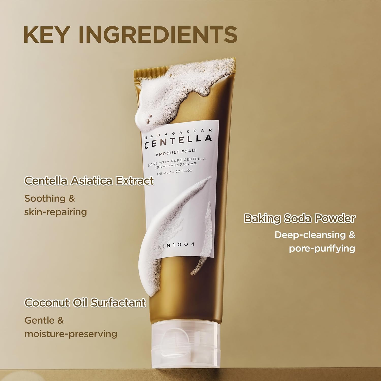 Madagascar Centella Ampoule Foam 125Ml Foam Cleanser, K-Beauty