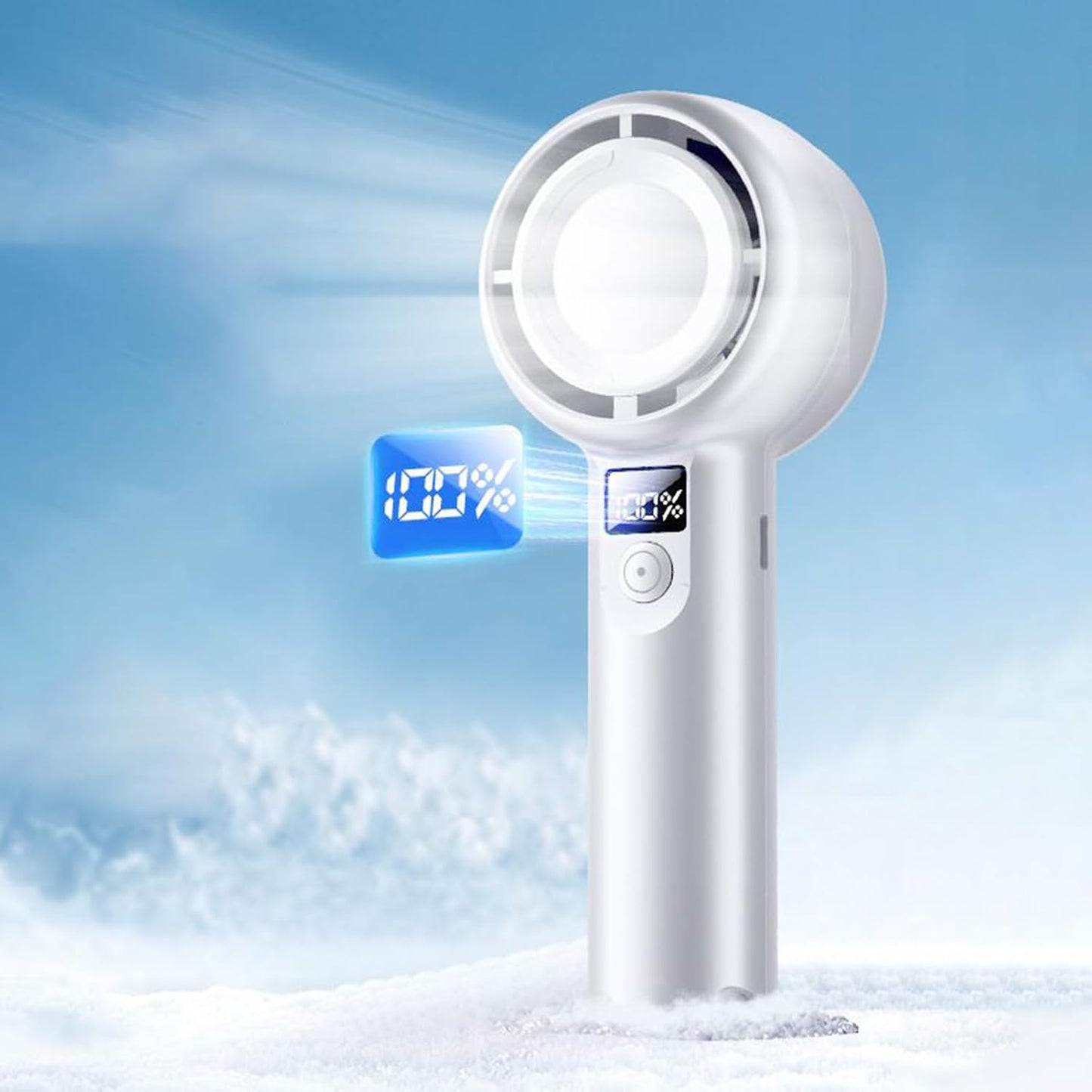 Portable Handheld Fan - Personal Cooling Hand Held Fans,Cool Gadgets Battery Operated with 5 Speeds, Quiet Digital Display Air Cooler for Camping Travel Accessories