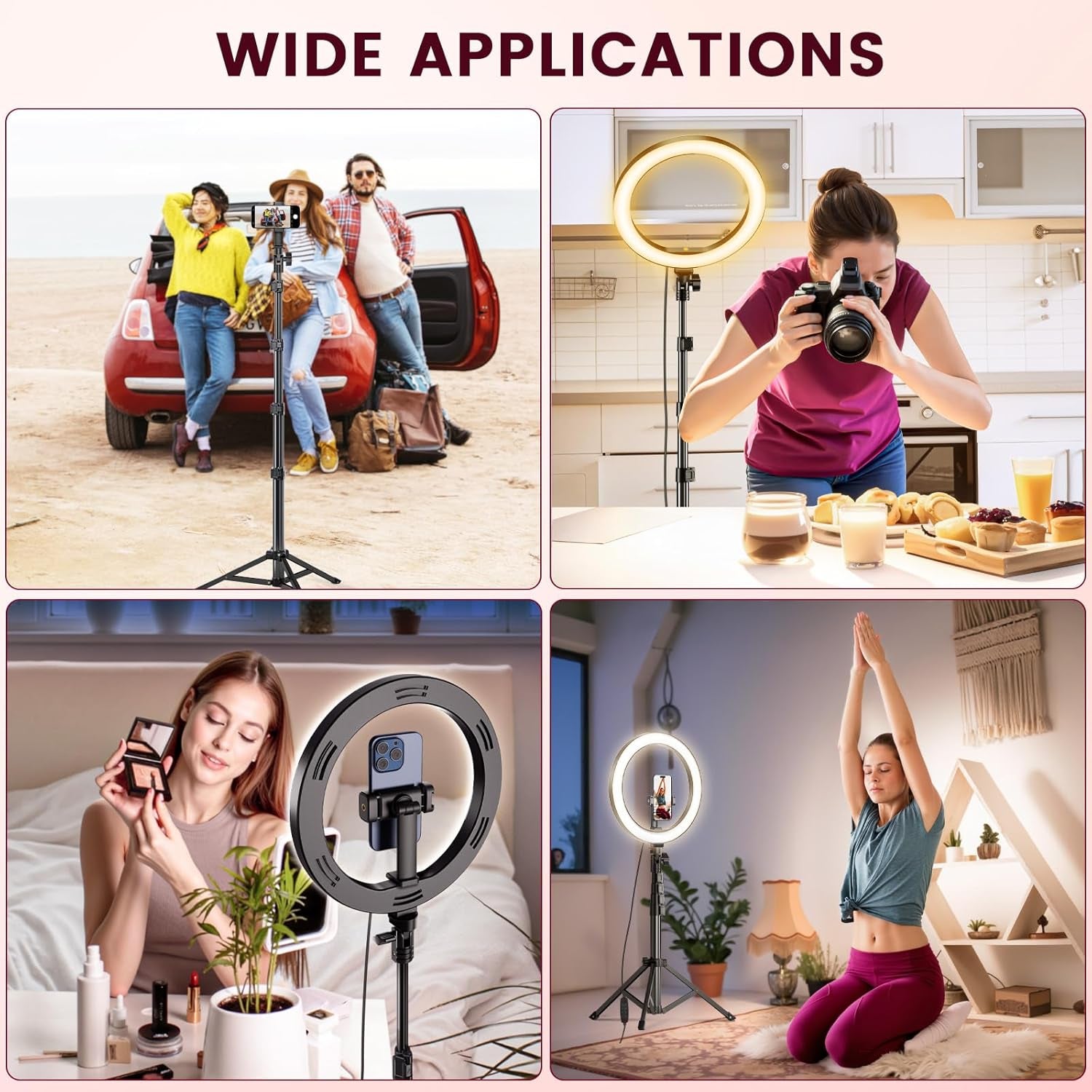 Ring Light with Tripod Stand & Phone Holder Tall 182 Cm, 10 Inch LED Ringlight S