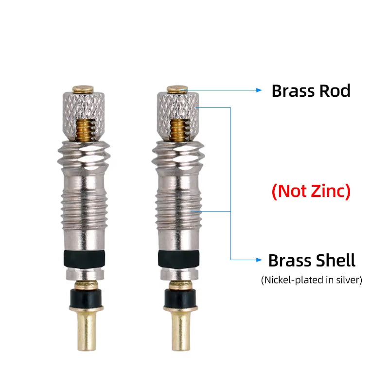 Presta Valve Core Brass FV Nozzle Replacement MTB Road Bike Tubeless Service Parts Alloy Remover Tool O-Ring Optional
