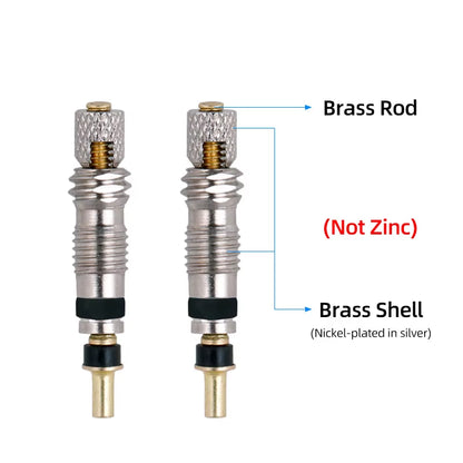 Presta Valve Core Brass FV Nozzle Replacement MTB Road Bike Tubeless Service Parts Alloy Remover Tool O-Ring Optional