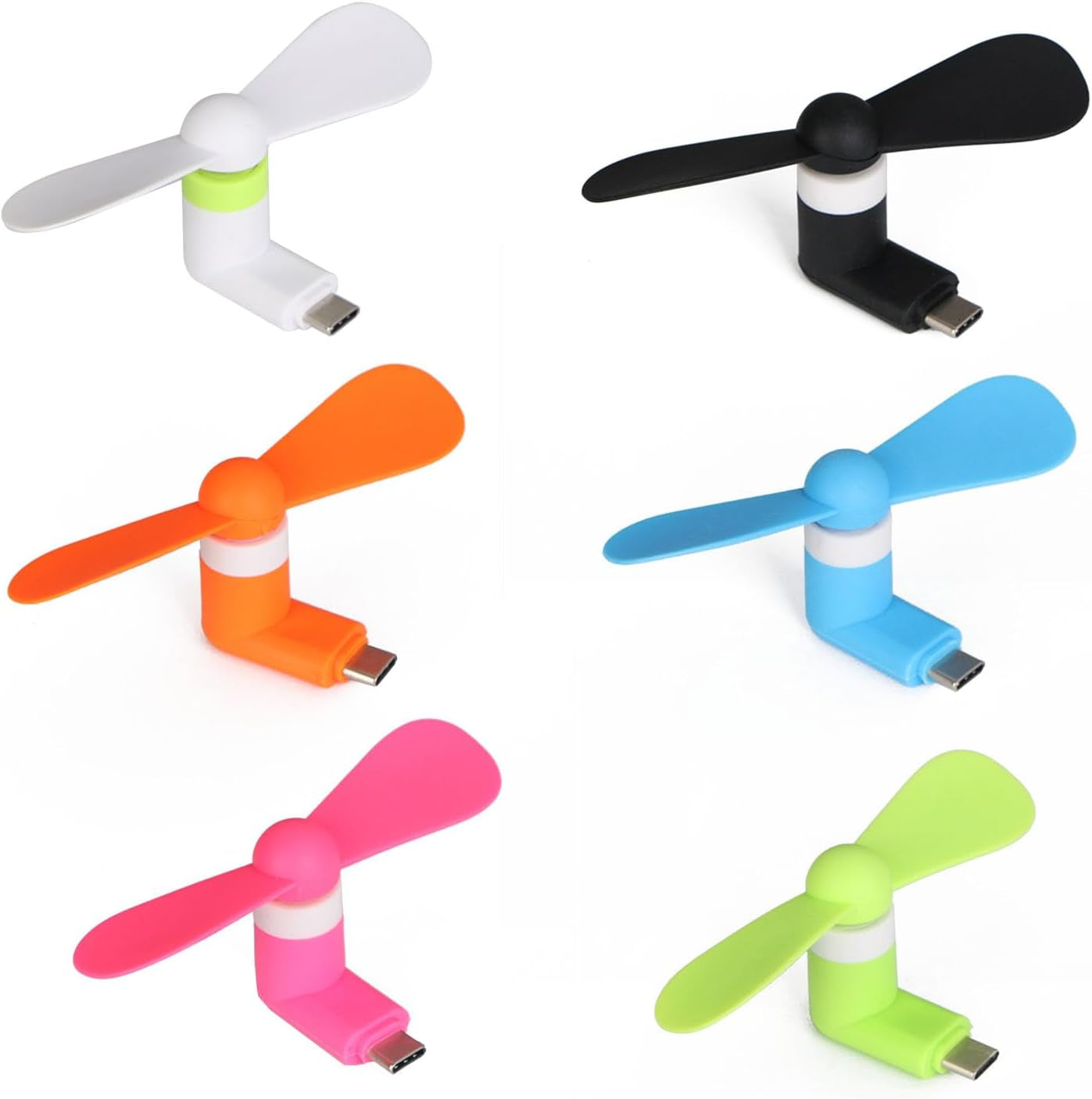 Portable USB-C Fan, Silicone, Small, Black, Energy-Efficient Operation