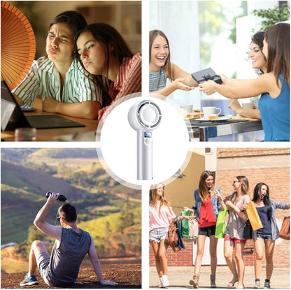 Portable Handheld Fan - Personal Cooling Hand Held Fans,Cool Gadgets Battery Operated with 5 Speeds, Quiet Digital Display Air Cooler for Camping Travel Accessories
