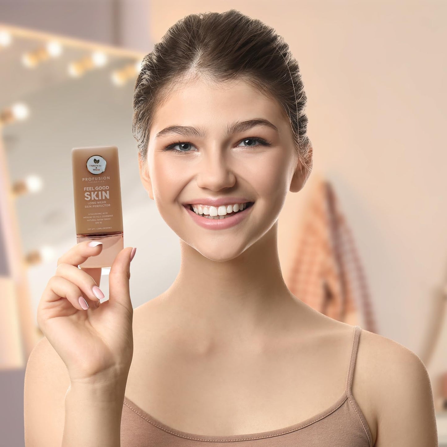 Lightweight Liquid Foundation for a Flawless and Elegant Radiance, Breathable Makeup for Improves Uneven Skin Tone, Cruelty-Free - Tan 5