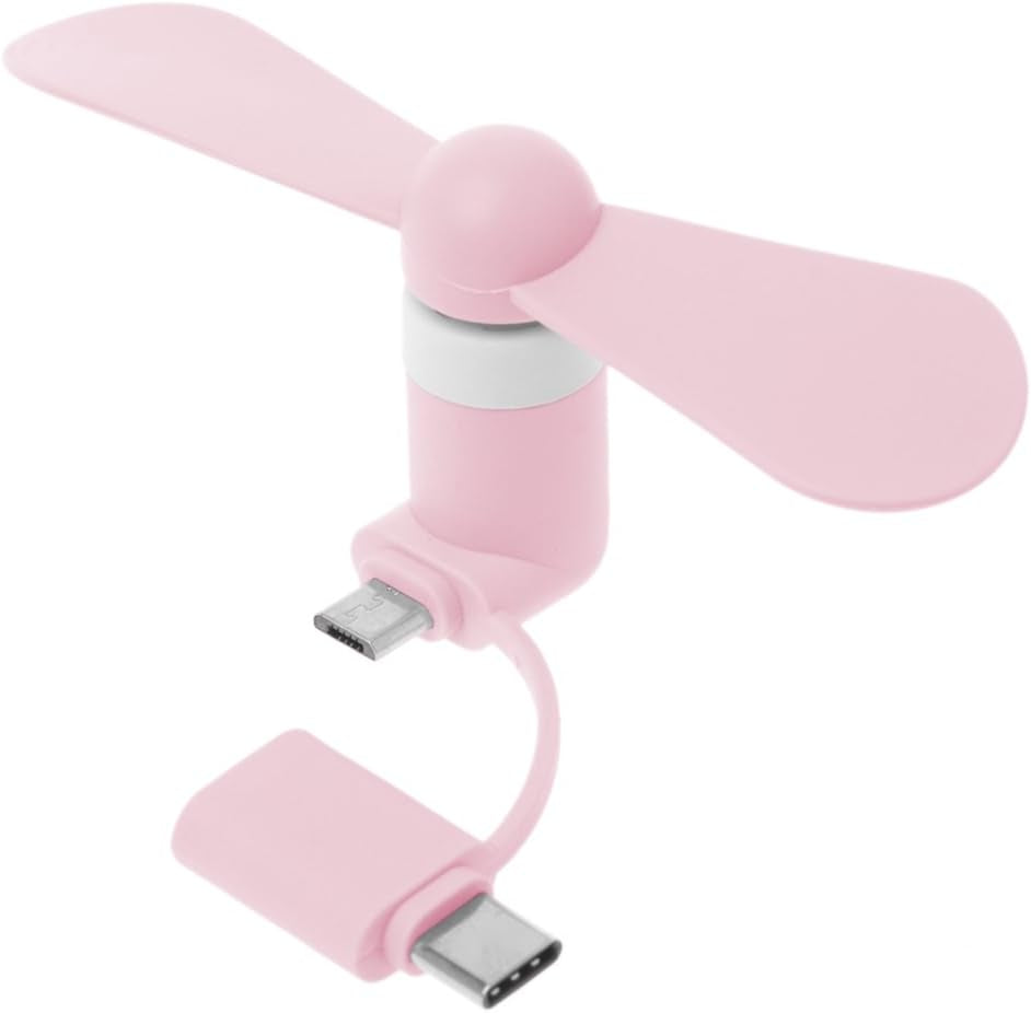 Type C Portable 2 in 1 Cooler Handheld Cooling Mini USB Fan for Android Micro USB Phones, Green