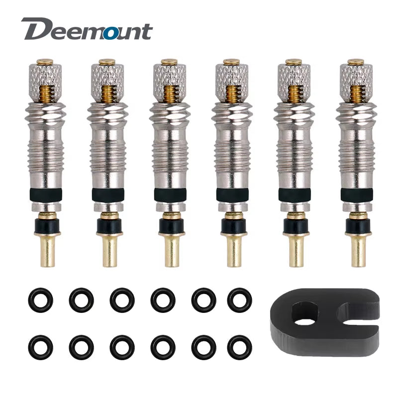 Presta Valve Core Brass FV Nozzle Replacement MTB Road Bike Tubeless Service Parts Alloy Remover Tool O-Ring Optional