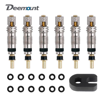 Presta Valve Core Brass FV Nozzle Replacement MTB Road Bike Tubeless Service Parts Alloy Remover Tool O-Ring Optional