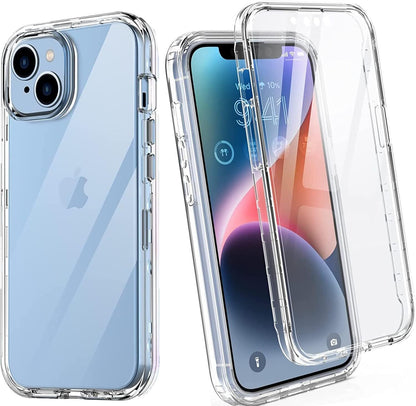 Clear 360 Full Body Case for Iphone 17 16 15 14 13 12 11 Pro Max XR XS 7 8 SE 4