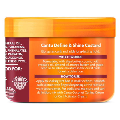 Cantu Shea Butter Define And Shine Custard 340g-1