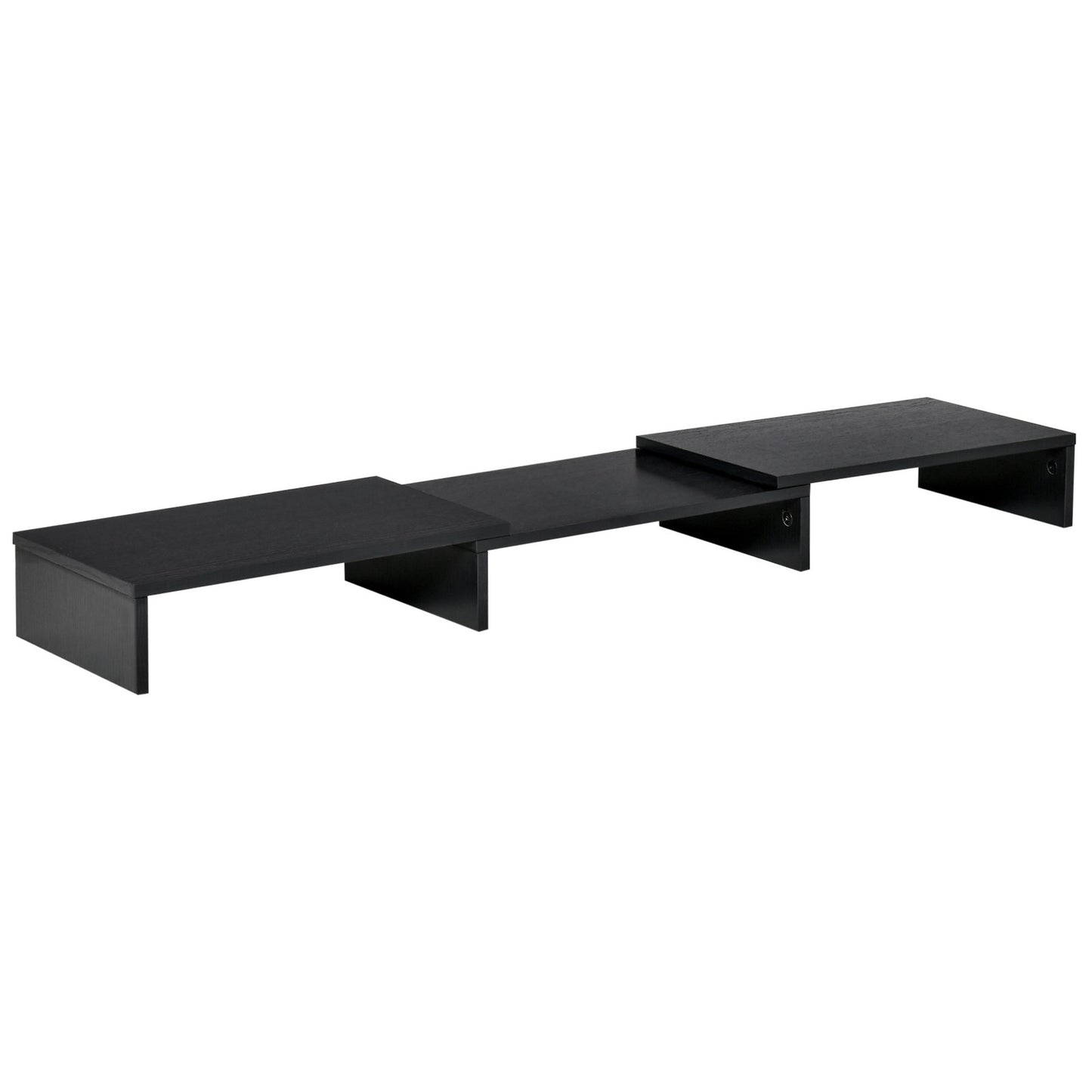 Dual Monitor Stand Riser W/ 3 Shelves Adjustable Length and Angle Screen Stand