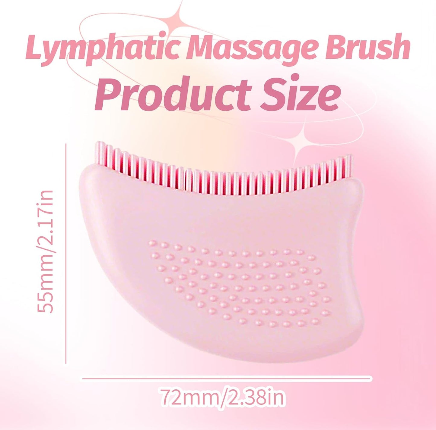 Lymphatic Drainage Brush for Face, Soft Silicone Facial Cleansing Brush for Gentle Dry Brushing & Massage, Handheld Face Scrubber for Sensitive, Delicate & Dry Skin, Skincare Tool for Women