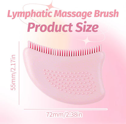 Lymphatic Drainage Brush for Face, Soft Silicone Facial Cleansing Brush for Gentle Dry Brushing & Massage, Handheld Face Scrubber for Sensitive, Delicate & Dry Skin, Skincare Tool for Women