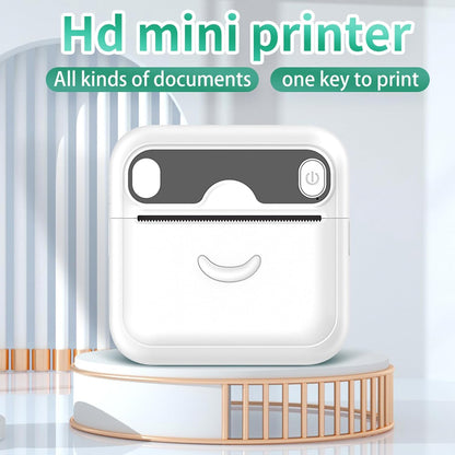 Thermal Mini Printer, Portable Inkless BT 4.0 Wireless Pocket Handheld Photo Printer, with USB Cable, for Office Home Students Children