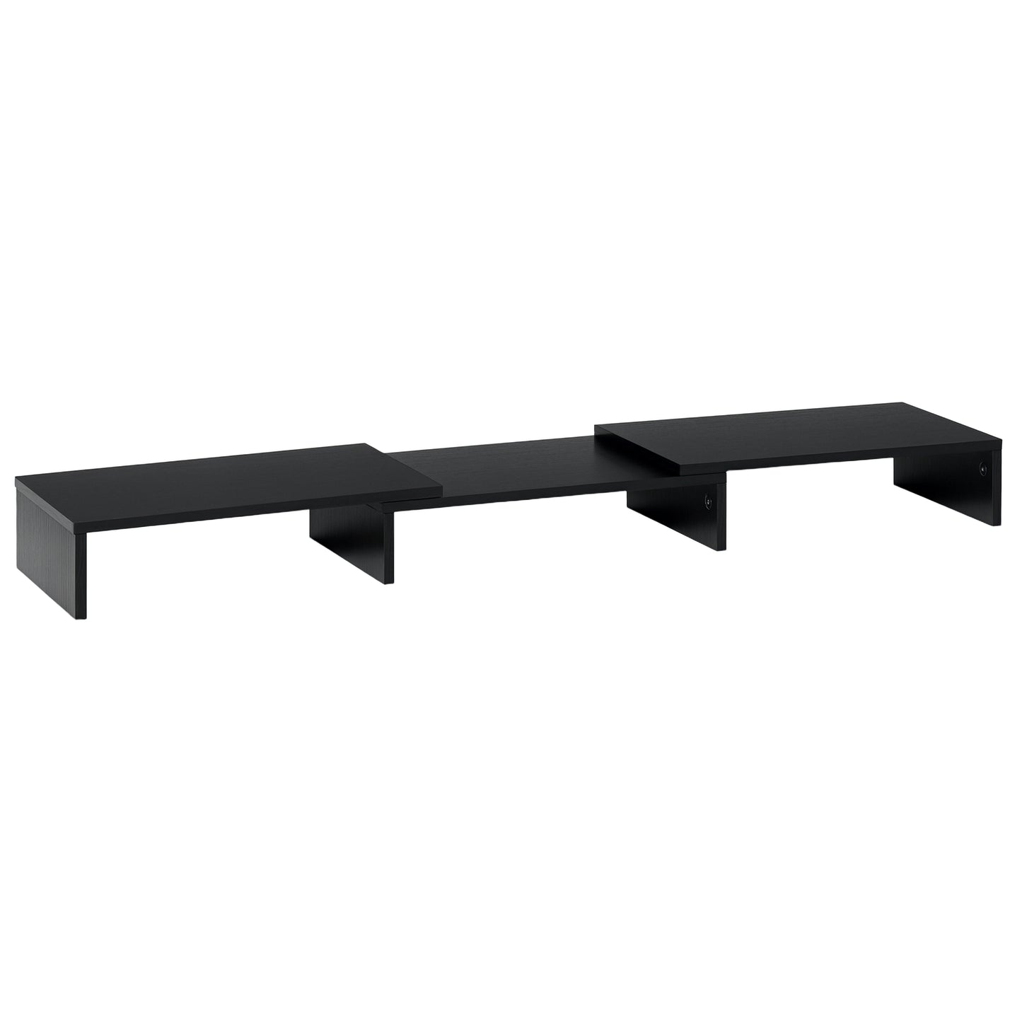 Dual Monitor Stand Riser W/ 3 Shelves Adjustable Length and Angle Screen Stand