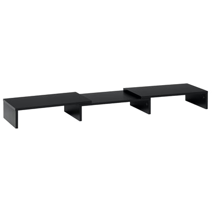 Dual Monitor Stand Riser W/ 3 Shelves Adjustable Length and Angle Screen Stand