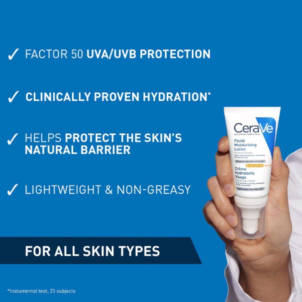 Cerave  AM Facial Moisturising Lotion SPF50 For Normal To Dry Skin-2