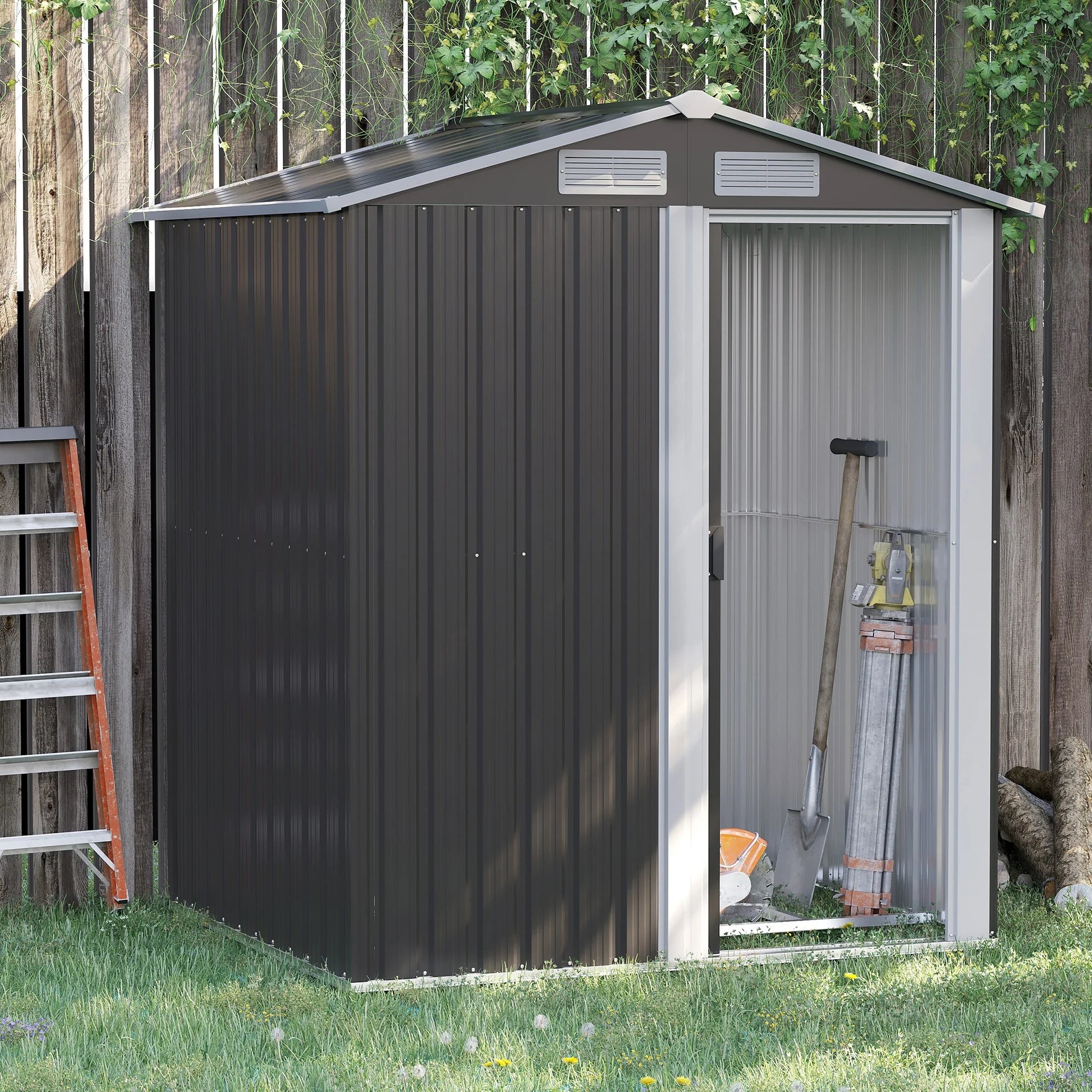 5Ft X 4.3Ft Outdoor Garden Storage Shed, Tool Storage Shed with Sliding Door