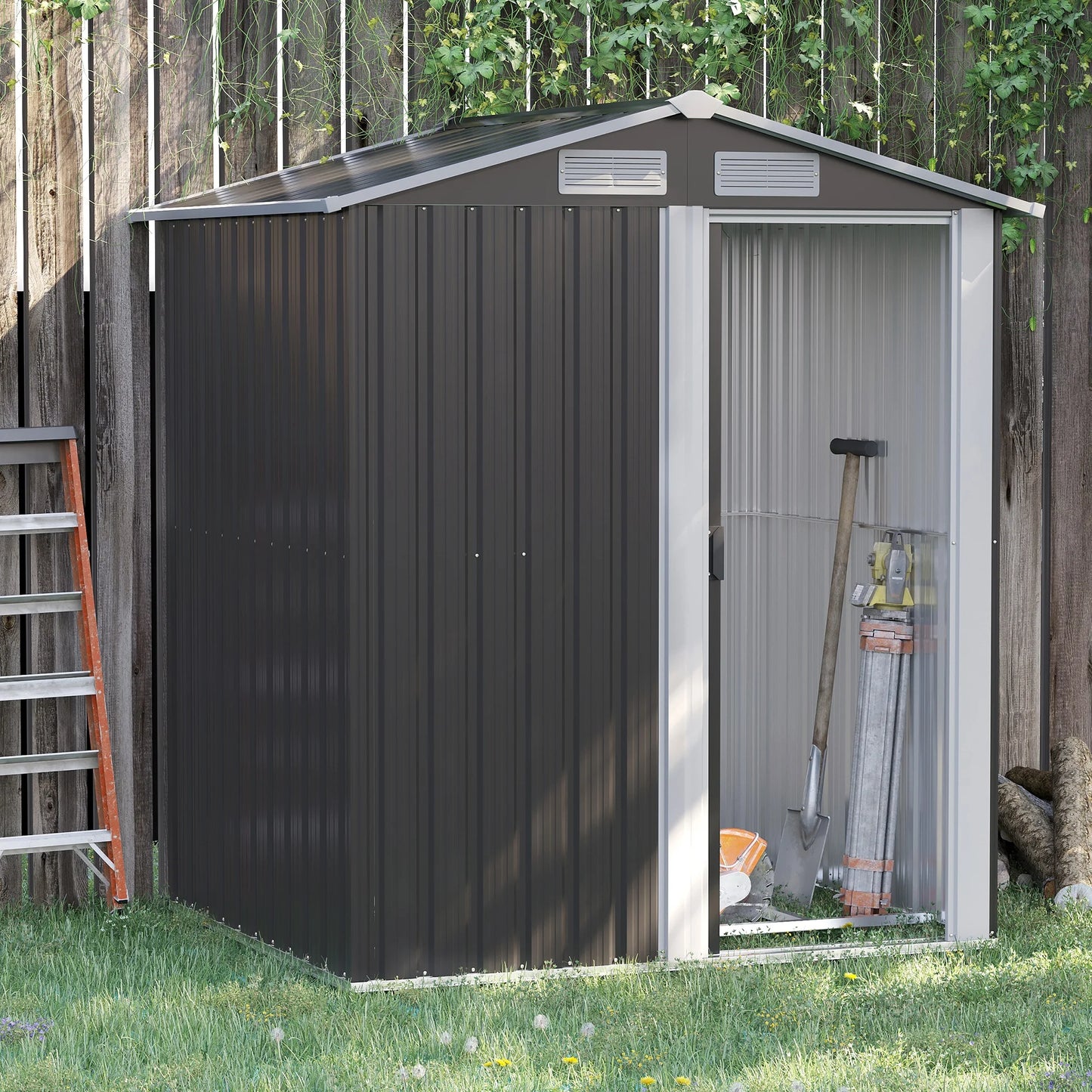 5Ft X 4.3Ft Outdoor Garden Storage Shed, Tool Storage Shed with Sliding Door