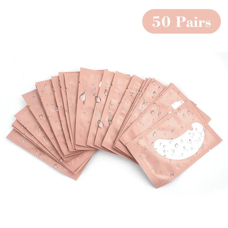 50Pairs Eye Pads for Eyelash Extension Hydrogel Patches for Eyelashes U Shaped Gel Pads Lashes Extension Supplies Patches Makeup