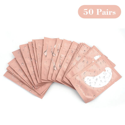 50Pairs Eye Pads for Eyelash Extension Hydrogel Patches for Eyelashes U Shaped Gel Pads Lashes Extension Supplies Patches Makeup