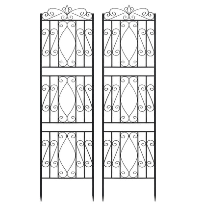 2Pcs Rustproof Tall Garden Trellis for Climbing Plants Metal Plant Support Fence