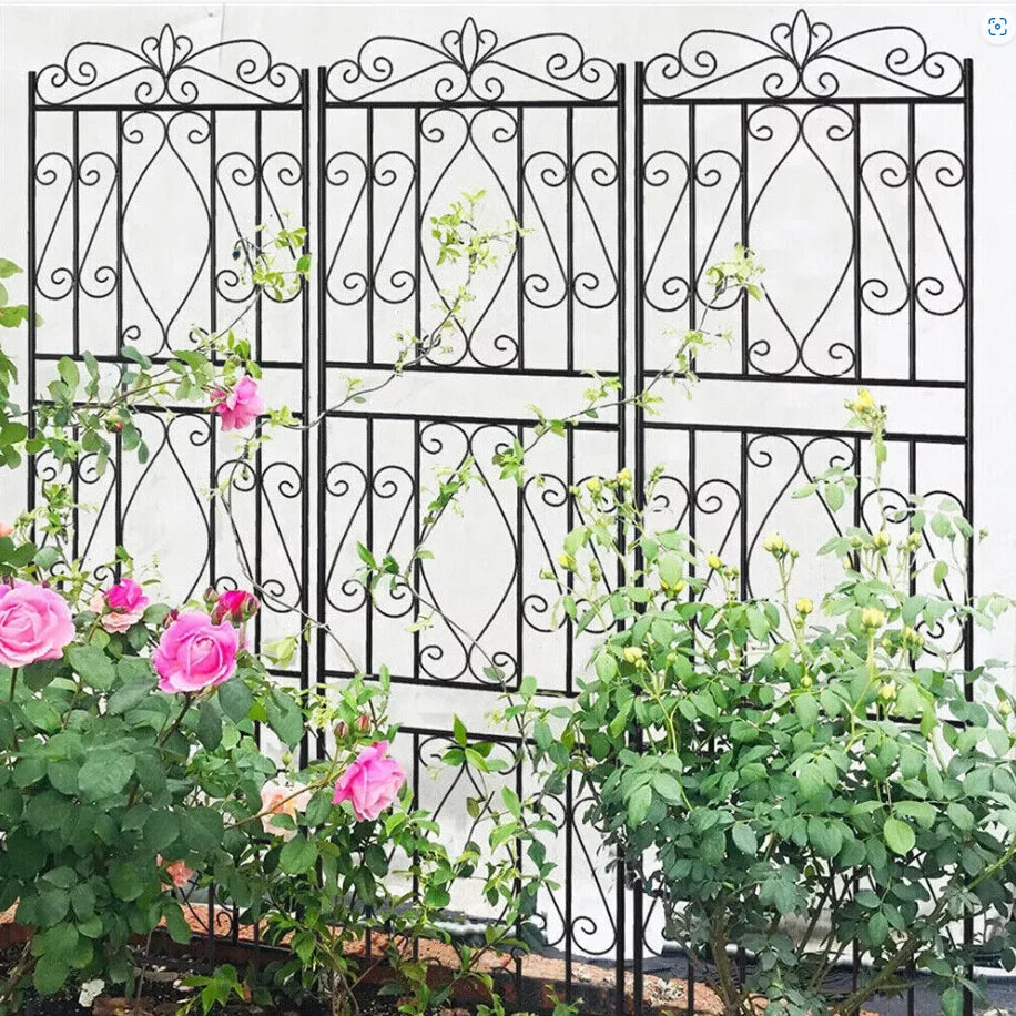 2Pcs Rustproof Tall Garden Trellis for Climbing Plants Metal Plant Support Fence